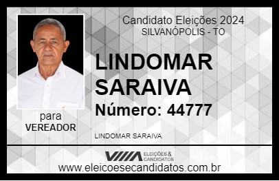 Candidato LINDOMAR SARAIVA 2024 - SILVANÓPOLIS - Eleições