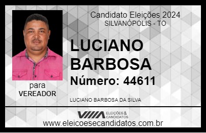 Candidato LUCIANO BARBOSA 2024 - SILVANÓPOLIS - Eleições