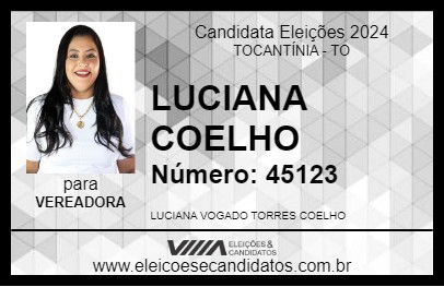 Candidato LUCIANA COELHO 2024 - TOCANTÍNIA - Eleições