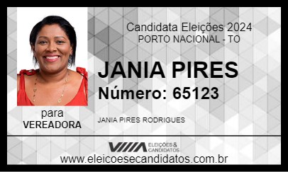 Candidato JANIA PIRES 2024 - PORTO NACIONAL - Eleições