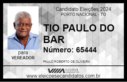 Candidato TIO PAULO DO BAR 2024 - PORTO NACIONAL - Eleições