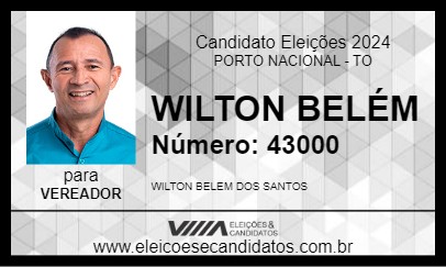 Candidato WILTON BELÉM 2024 - PORTO NACIONAL - Eleições