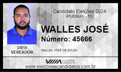 Candidato WALLES JOSÉ 2024 - IPUEIRAS - Eleições