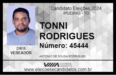 Candidato TONNI RODRIGUES 2024 - IPUEIRAS - Eleições