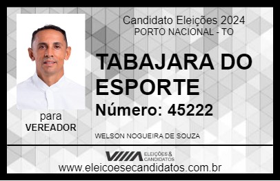 Candidato TABAJARA DO ESPORTE 2024 - PORTO NACIONAL - Eleições