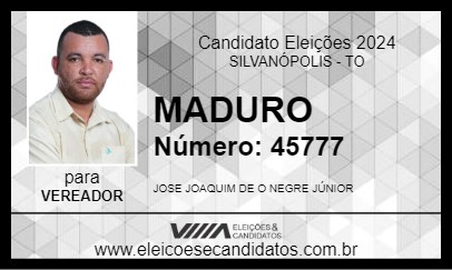 Candidato MADURO 2024 - SILVANÓPOLIS - Eleições