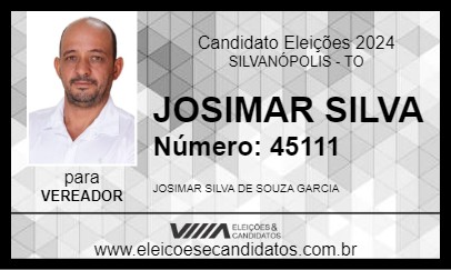 Candidato JOSIMAR SILVA 2024 - SILVANÓPOLIS - Eleições