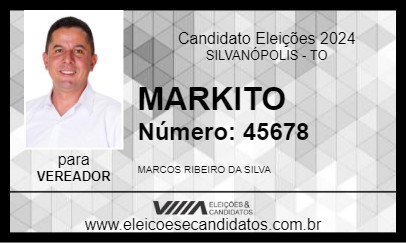 Candidato MARKITO 2024 - SILVANÓPOLIS - Eleições