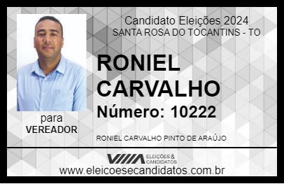 Candidato RONIEL CARVALHO 2024 - SANTA ROSA DO TOCANTINS - Eleições