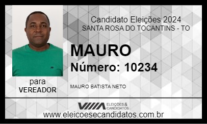 Candidato MAURO BATISTA 2024 - SANTA ROSA DO TOCANTINS - Eleições