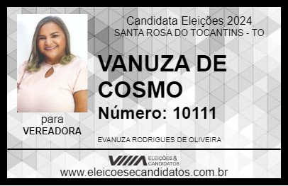 Candidato VANUZA DE COSMO 2024 - SANTA ROSA DO TOCANTINS - Eleições