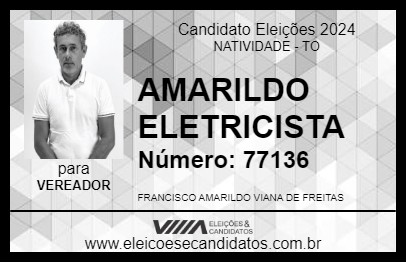 Candidato AMARILDO ELETRICISTA 2024 - NATIVIDADE - Eleições