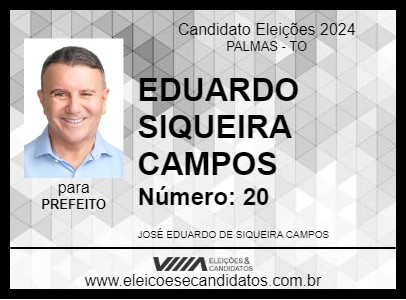 Candidato EDUARDO SIQUEIRA CAMPOS 2024 - PALMAS - Eleições