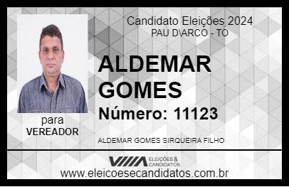 Candidato ALDEMAR GOMES 2024 - PAU D\ARCO - Eleições