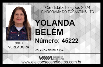 Candidato YOLANDA BELÉM 2024 - PINDORAMA DO TOCANTINS - Eleições