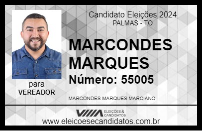 Candidato MARCONDES MARQUES 2024 - PALMAS - Eleições