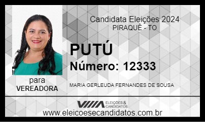 Candidato PUTÚ 2024 - PIRAQUÊ - Eleições