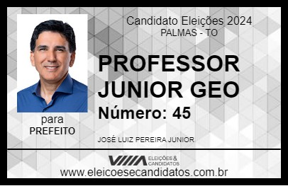 Candidato PROFESSOR JUNIOR GEO 2024 - PALMAS - Eleições