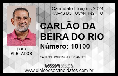 Candidato CARLÃO DA BEIRA DO RIO 2024 - TAIPAS DO TOCANTINS - Eleições