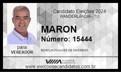 Candidato MARON 2024 - WANDERLÂNDIA - Eleições