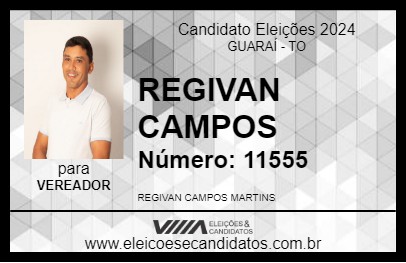 Candidato REGIVAN CAMPOS 2024 - GUARAÍ - Eleições