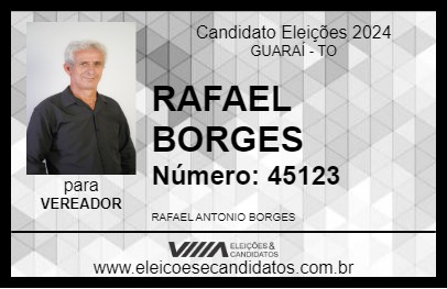 Candidato RAFAEL BORGES 2024 - GUARAÍ - Eleições