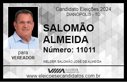 Candidato SALOMÃO ALMEIDA 2024 - DIANÓPOLIS - Eleições