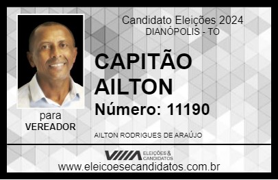 Candidato CAPITÃO AILTON 2024 - DIANÓPOLIS - Eleições