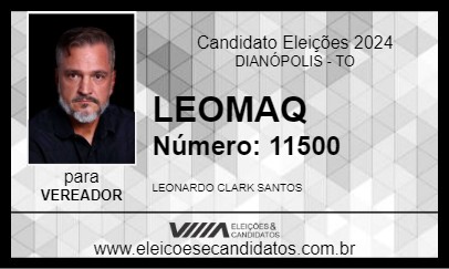 Candidato LEOMAQ 2024 - DIANÓPOLIS - Eleições