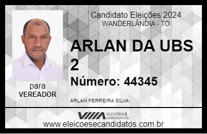 Candidato ARLAN DA SAUDE 2024 - WANDERLÂNDIA - Eleições