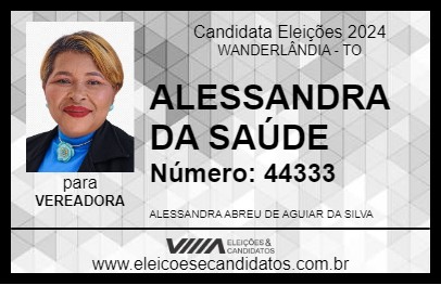 Candidato ALESSANDRA DA SAÚDE 2024 - WANDERLÂNDIA - Eleições