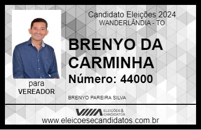 Candidato BRENYO DA CARMINHA 2024 - WANDERLÂNDIA - Eleições