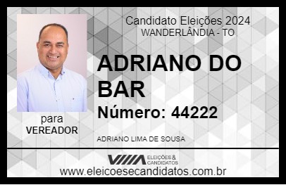 Candidato ADRIANO DO BAR 2024 - WANDERLÂNDIA - Eleições