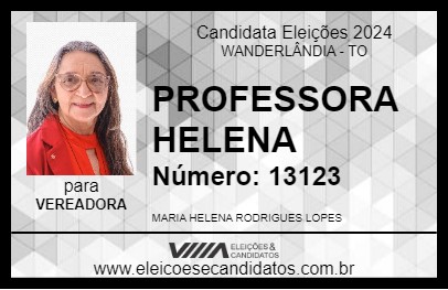 Candidato PROFESSORA HELENA 2024 - WANDERLÂNDIA - Eleições