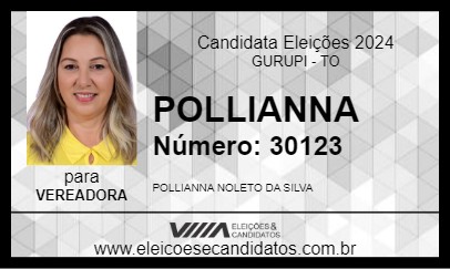 Candidato POLLIANNA 2024 - GURUPI - Eleições