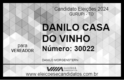 Candidato DANILO CASA DO VINHO 2024 - GURUPI - Eleições