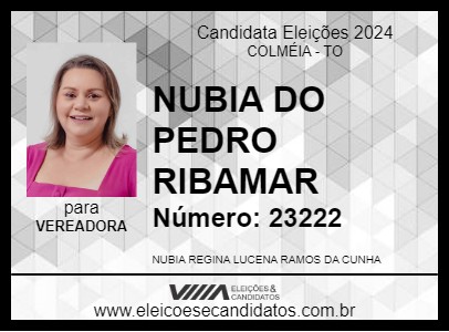 Candidato NUBIA DO PEDRO RIBAMAR 2024 - COLMÉIA - Eleições