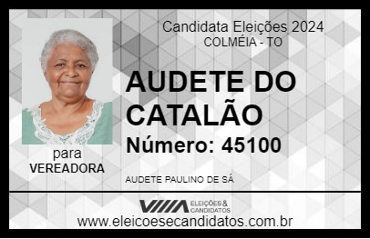 Candidato AUDETE DO CATALÃO 2024 - COLMÉIA - Eleições