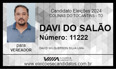 Candidato DAVI DO SALÃO  2024 - COLINAS DO TOCANTINS - Eleições