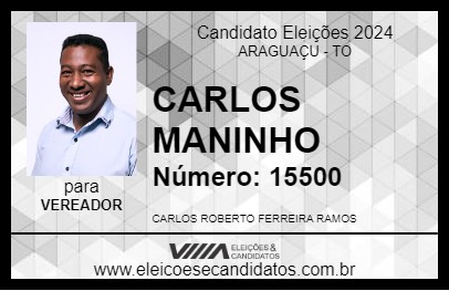 Candidato CARLOS MANINHO 2024 - ARAGUAÇU - Eleições