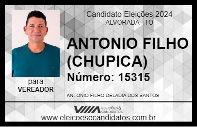 Candidato ANTONIO FILHO (CHUPICA) 2024 - ALVORADA - Eleições