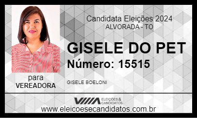 Candidato GISELE DO PET 2024 - ALVORADA - Eleições