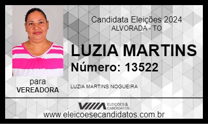 Candidato LUZIA MARTINS 2024 - ALVORADA - Eleições