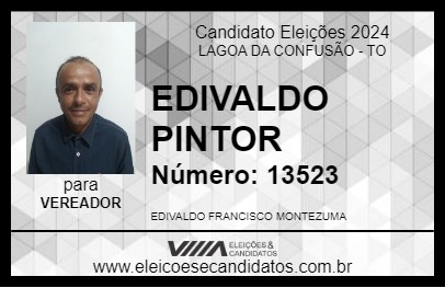 Candidato EDIVALDO PINTOR 2024 - LAGOA DA CONFUSÃO - Eleições