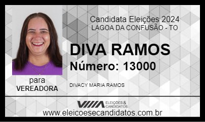 Candidato DIVA RAMOS 2024 - LAGOA DA CONFUSÃO - Eleições