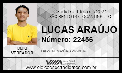 Candidato LUCAS ARAÚJO 2024 - SÃO BENTO DO TOCANTINS - Eleições