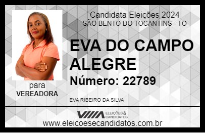 Candidato EVA DO CAMPO ALEGRE 2024 - SÃO BENTO DO TOCANTINS - Eleições