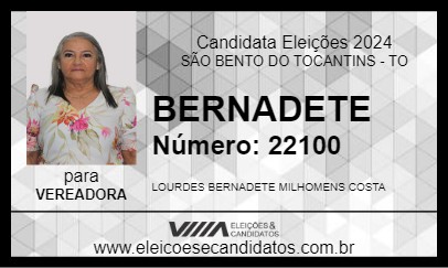 Candidato BERNADETE 2024 - SÃO BENTO DO TOCANTINS - Eleições