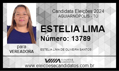 Candidato ESTELIA LIMA 2024 - AGUIARNÓPOLIS - Eleições