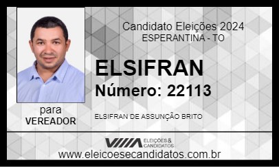 Candidato ELSIFRAN 2024 - ESPERANTINA - Eleições